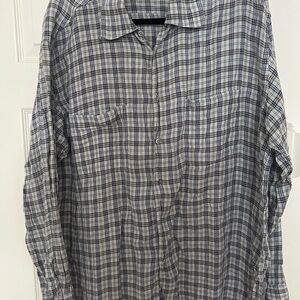 HUGO Blue and White Casual Button Down Shirt